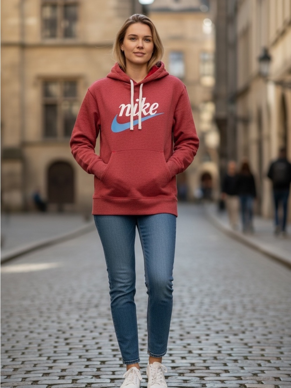 Nike Women's Dusty Red Pullover Hoodie - Size Medium